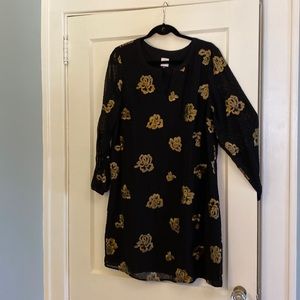 Classic Black and Gold Shift Dress